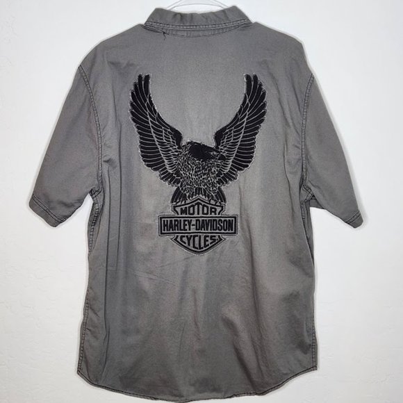 Harley Davidson Men's S/S Button-down Shirt Size Large - Picture 6 of 7